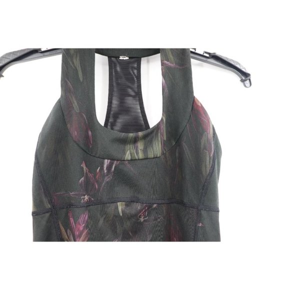 Lululemon Women's S/M Scoop‎ Neck Tank Racerback Midnight Iris Black Dark Floral - Picture 3 of 14